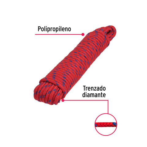 Piola de polipropileno trenzada de 6mm x 15m en madeja | PIO-615 | 47809