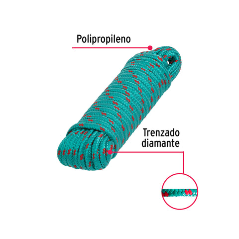 Piola de polipropileno trenzada de 8mm x 15m en madeja | PIO-815 | 47810