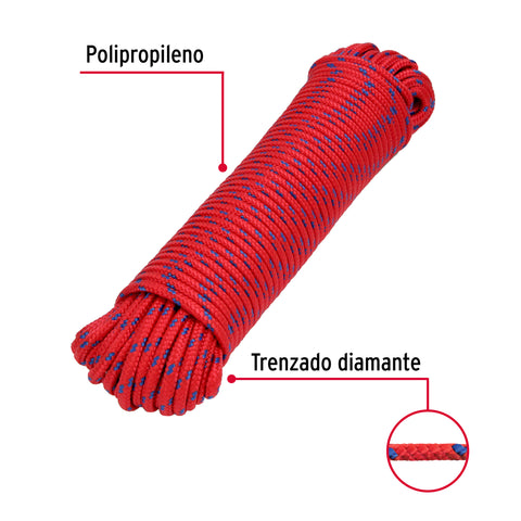 Piola de polipropileno trenzada de 6mm x 30m en madeja | PIO-630 | 47814