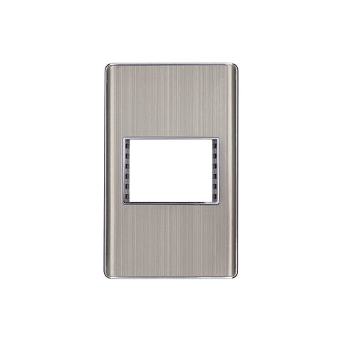 Placa de acero inox con 1 ventana 1.5 módulos, línea Lisboa | PPSE15-LA | 47818