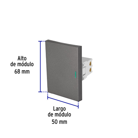 Interruptor sencillo acero inox de 3 módulos, línea Lisboa | APSE3-LA | 47822