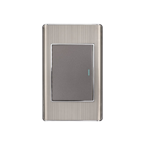 Placa armada acero inox 1 interruptor 3 módulos, Lisboa | PA-APSE3-LA | 47842