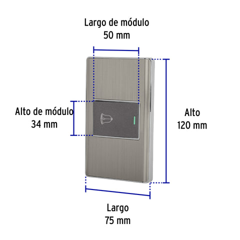 Placa armada acero 1 interruptor de timbre 1.5 mód, Lisboa | PA-TI-LA | 47843