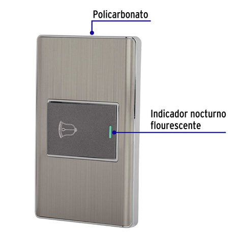 Placa armada acero 1 interruptor de timbre 1.5 mód, Lisboa | PA-TI-LA | 47843