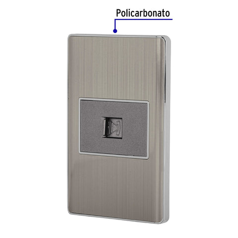 Placa armada acero inox 1 toma para teléfono 1.5 mód, Lisboa | PA-TE-LA | 47844