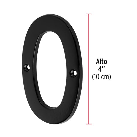Número 0 de latón sólido 4', negro, HERMEX | NUCH-0N | 47853