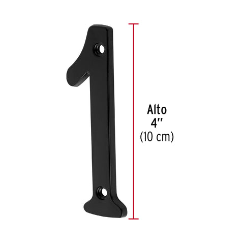 Número 1 de latón sólido 4', negro, HERMEX | NUCH-1N | 47854
