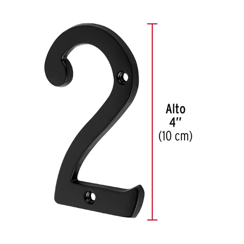Número 2 de latón sólido 4', negro, HERMEX | NUCH-2N | 47855