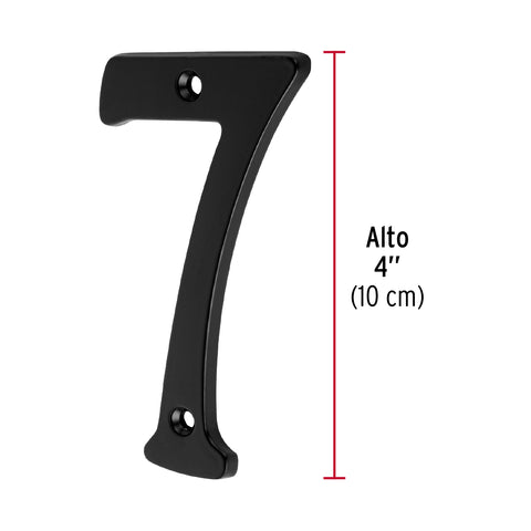 Número 7 de latón sólido 4', negro, HERMEX | NUCH-7N | 47860