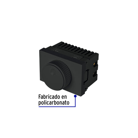 Dimmer giratorio negro de 1.5 módulos, línea Lisboa, Volteck | DIM15-LN | 47886