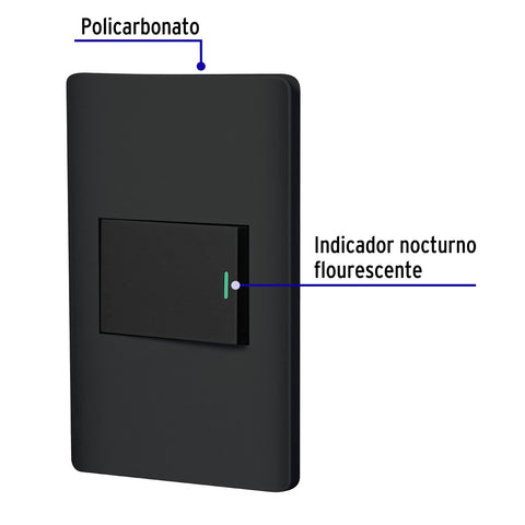 Placa armada negra 1 interruptor 1.5 módulos, Lisboa | PA-APSE15-LN | 47891