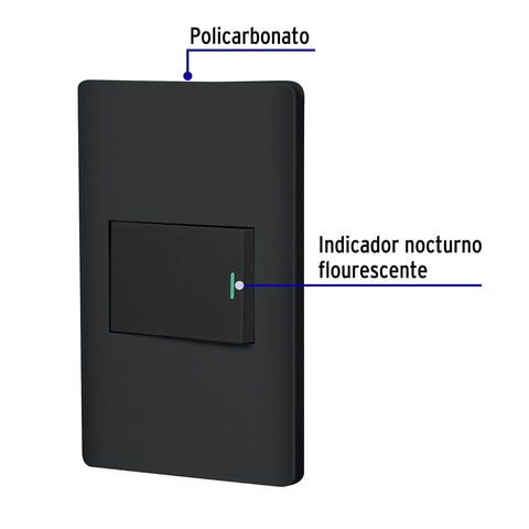 Placa armada negra 1 interruptor de 3 vías 1.5 mód, Lisboa | PA-APSE15-ELN | 47892