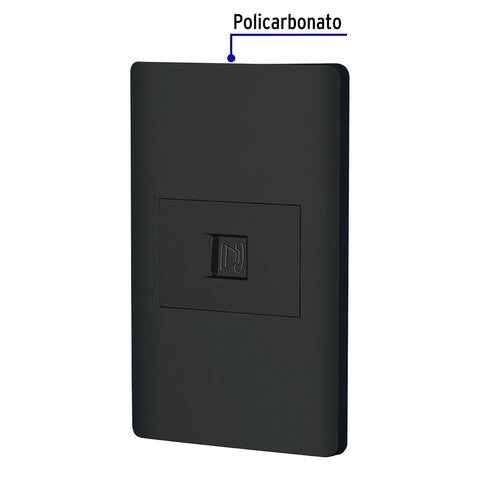 Placa armada negra 1 toma para teléfono 1.5 mód, Lisboa | PA-TE-LN | 47897