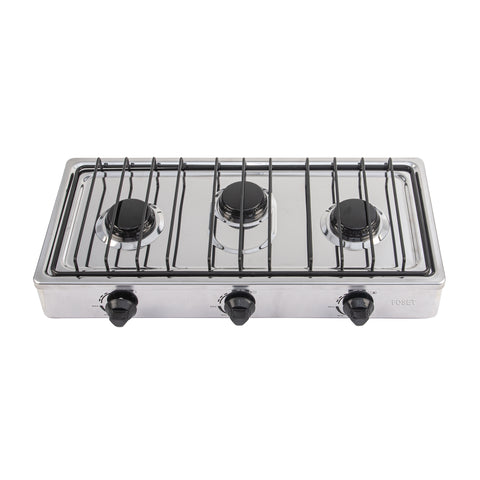 Parrilla de gas de sobreponer 3 quemadores, inox, FOSET | PAGA-3X | 47920