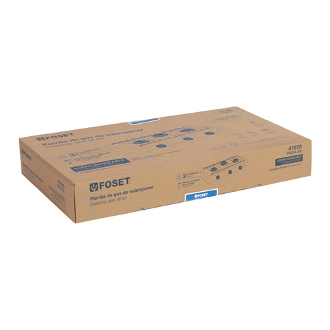 Parrilla de gas de sobreponer 3 quemadores, inox, FOSET | PAGA-3X | 47920