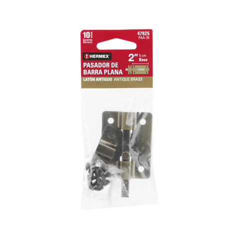 Pasador de barra plana 2', latón antiguo, HERMEX | PAA-35 | 47925