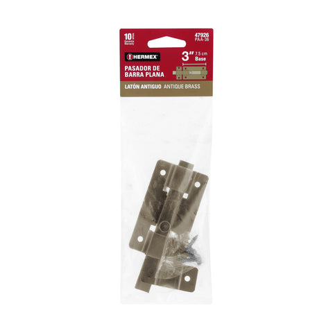 Pasador de barra plana 3', latón antiguo, HERMEX | PAA-36 | 47926