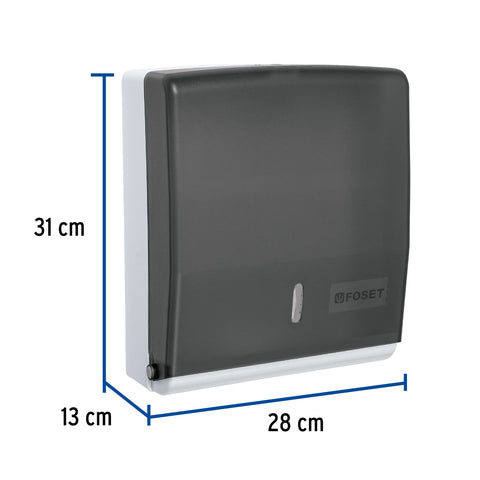 Dispensador de ABS para toallas de papel, humo, FOSET | ABP-30H | 47936