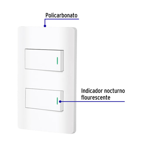 Placa armada blanca 1 interruptor y 1 de 3 vías 1 mód, Lisbo | PA-APDO1-ELB | 47955