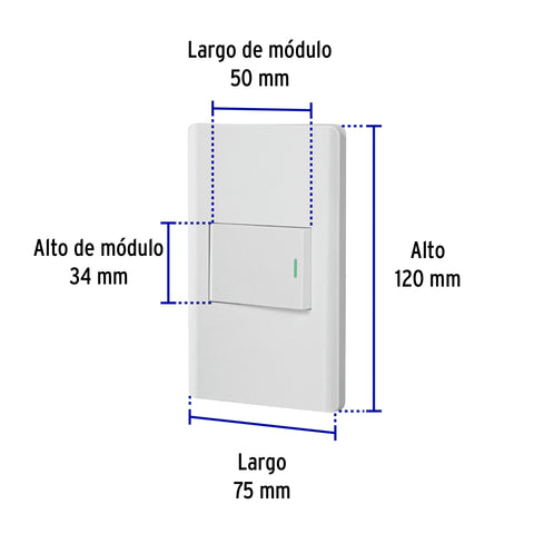 Placa armada blanca 1 interruptor 1.5 módulos, Lisboa | PA-APSE15-LB | 47958