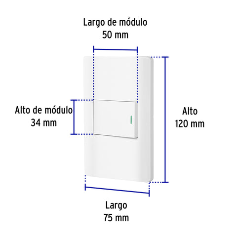 Placa armada blanca 1 interruptor de 3 vías 1.5 mód, Lisboa | PA-APSE15-ELB | 47959
