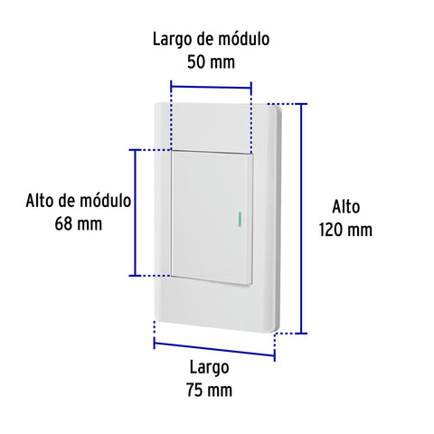 Placa armada blanca 1 interruptor 3 módulos, Lisboa, Volteck | PA-APSE3-LB | 47962