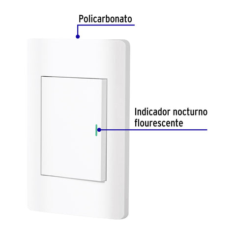 Placa armada blanca 1 interruptor 3 módulos, Lisboa, Volteck | PA-APSE3-LB | 47962