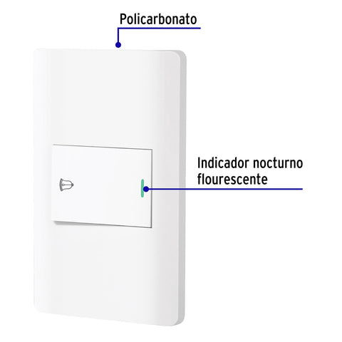 Placa armada blanca 1 interruptor de timbre 1.5 mód, Lisboa | PA-TI-LB | 47963