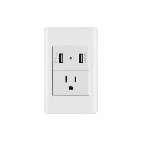 Placa armada blanca contacto y 2 puertos USB 1.5 mód, Lisboa | COUSB-LB | 47971