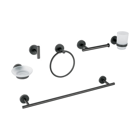 Juego de 6 accesorios para baño acabado negro, FOSET TÚBIG | TBA-7000M | 47975