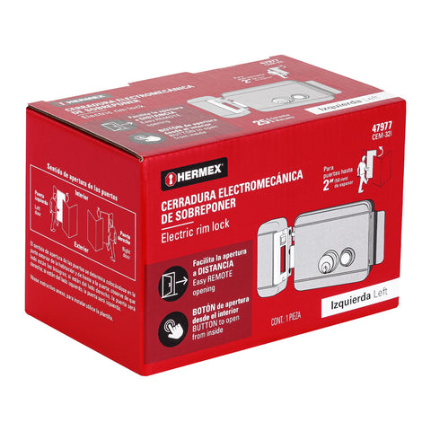 Cerradura electromecánica con botón, izquierda, HERMEX | CEM-32I | 47977