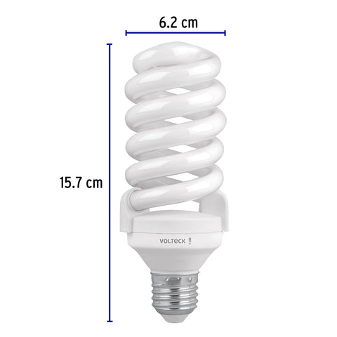 Pack 2 lámparas espiral T4 28 W luz de día, blíster, Volteck | F-28EX2 | 48004