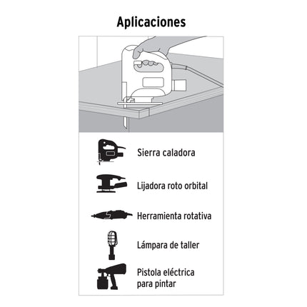 Extensión eléctrica de uso rudo 4 m 2x16 AWG, Volteck | ER-4X16 | 48043