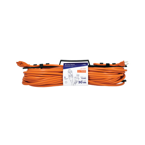 Extensión eléctrica de uso rudo 30 m 2x16 AWG, Volteck | ER-30X16 | 48051