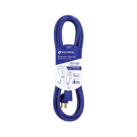 Extensión de uso rudo aterrizada 4 m 3x16 AWG, Volteck | ERA-4X16 | 48057