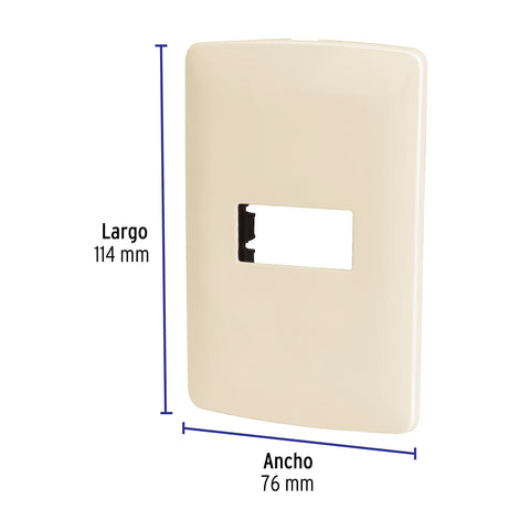 Placa 1 módulo de ABS, línea Italiana, color marfil, Volteck | PPSE-I | 48088