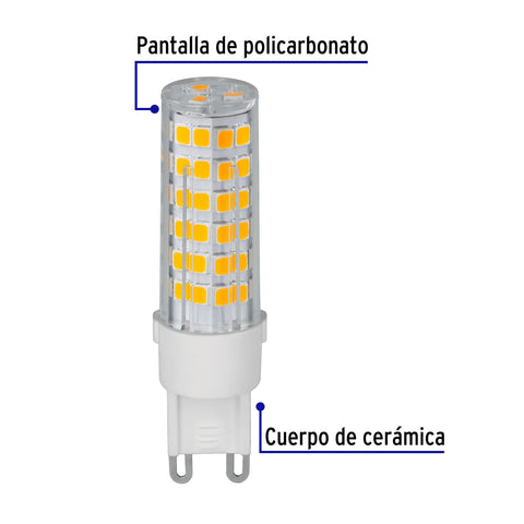 Lámpara de LED tipo cápsula 4 W base G9 luz cálida, blíster | LED-94C | 48102