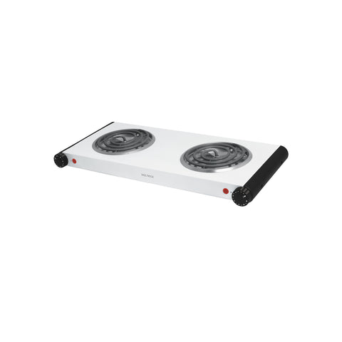 Parrilla eléctrica 2 quemadores en espiral, blanca, VOLTECK | PAEL-2C | 48127
