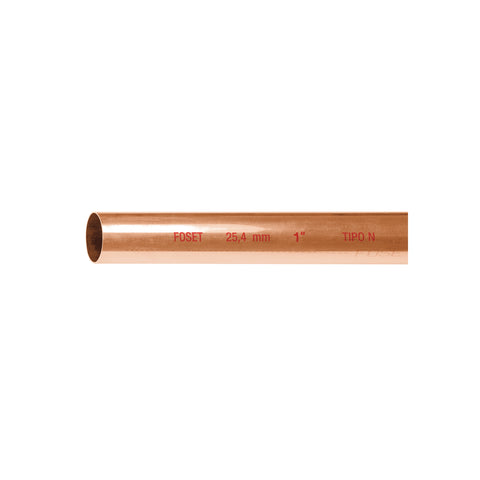 Tubo rígido de cobre 1' tipo 'N', 3m, 1.4kg, FOSET | CC-003N | 48153