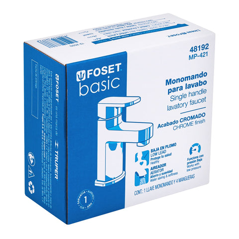 Monomando lavabo, ABS, nariz recta, BASIC | MP-421 | 48192