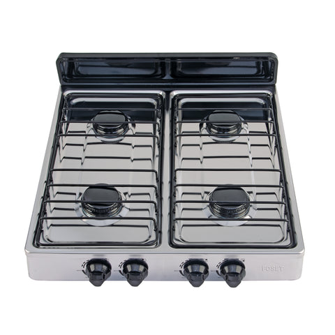 Parrilla de gas de sobreponer 4 quemadores, inox, FOSET | PAGA-4X | 48235