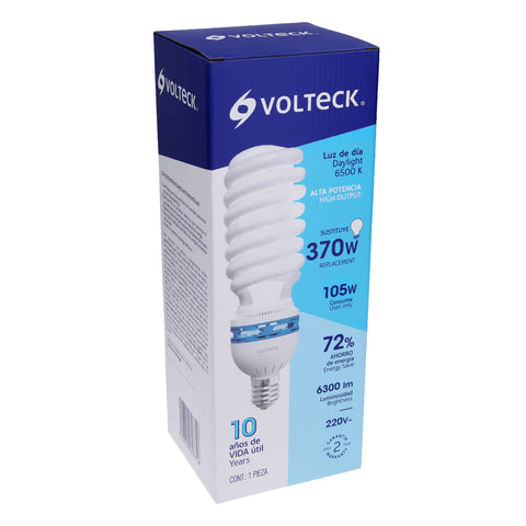 Lámpara espiral 105 W base mogul E39 220 V luz día, caja | F-105EXC | 48261