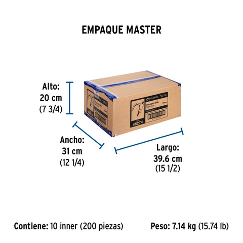 Bolsa con 20 grapas blancas de 10 mm para cable redondo | GCU-10B | 48274