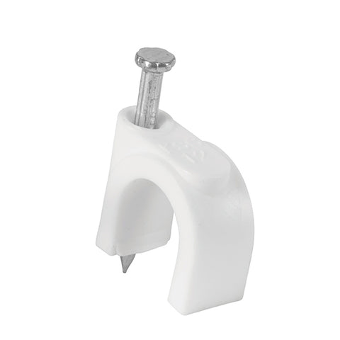 Bolsa con 20 grapas blancas de 12 mm para cable redondo | GCU-12B | 48275