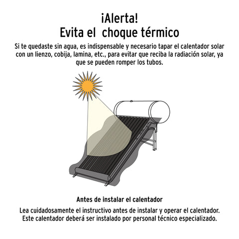 Calentador solar de agua, 12 tubos, 150L, 4 personas, FOSET | CALE-12S | 48287