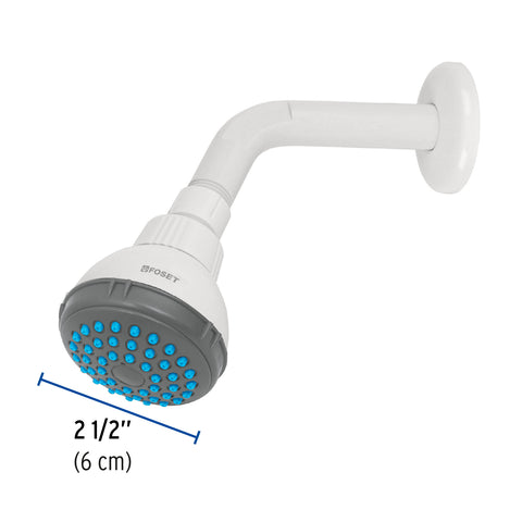 Regadera plástica redonda 2-1/2' gris-blanca, FOSET BASIC | R-516 | 48293