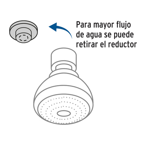 Regadera redonda de ABS 2-1/2' gris-blanca sin brazo, BASIC | R-516S | 48294