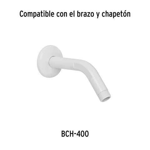 Regadera redonda de ABS 2-1/2' gris-blanca sin brazo, BASIC | R-516S | 48294