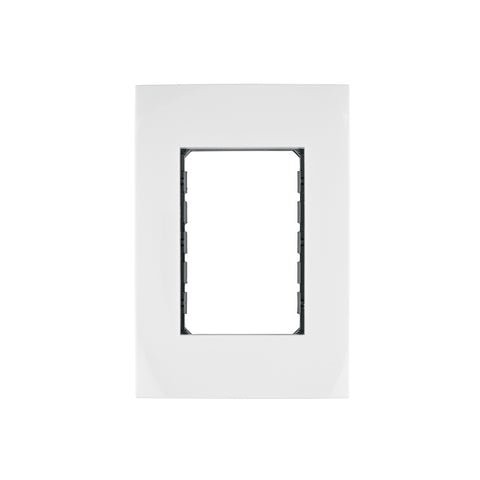Placa 3 módulos de ABS, línea Oslo, color blanco, Volteck | PPTR-OB | 48305