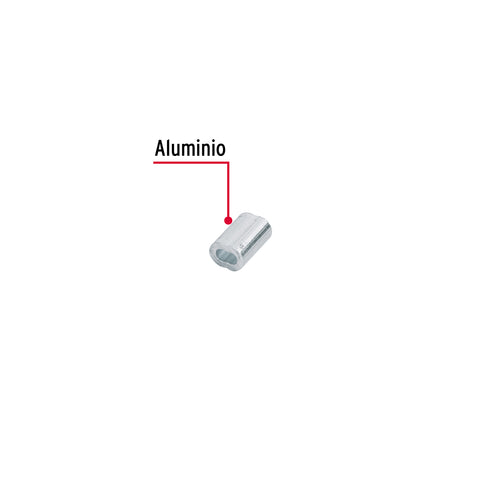 Bolsa con 50 casquillos dobles de aluminio, 1/16', FIERO | CAD-1/16 | 48363